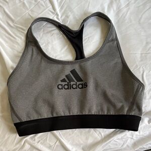 Adidas Women's Charcoal and Black Sports Bra